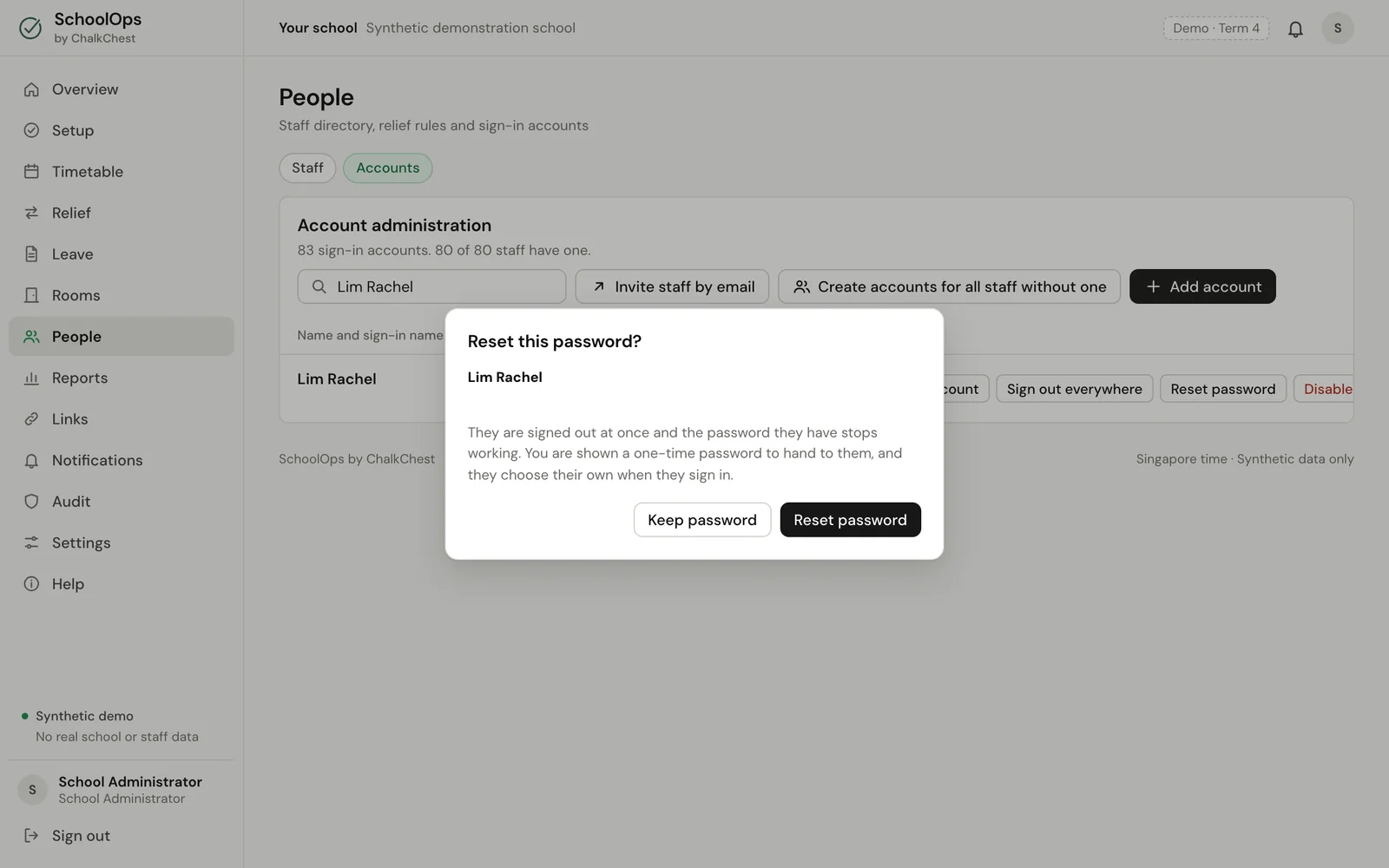 The question asked before resetting a password. Fictional demo data.