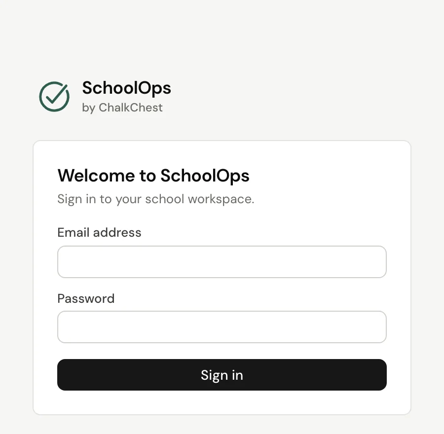 The sign-in page. Fictional demo data.