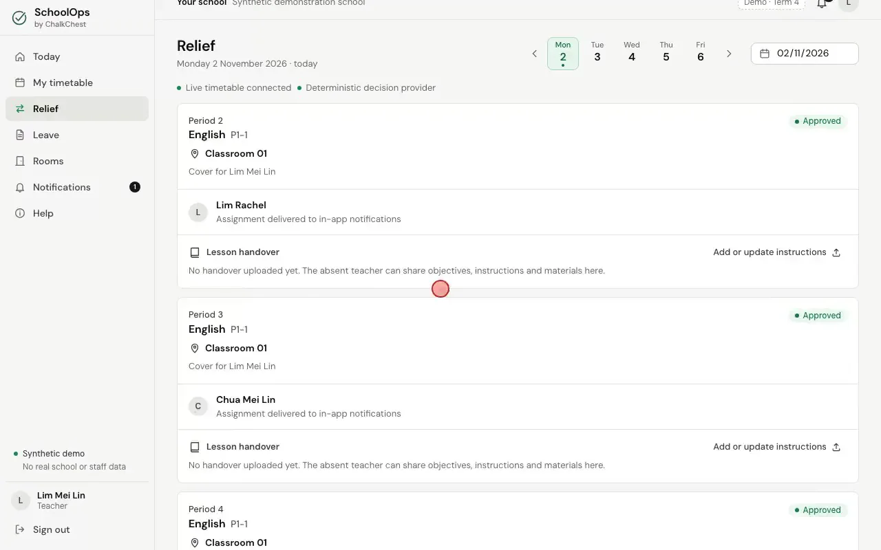 Writing the handover, attaching a worksheet and sharing it. Fictional demo data.